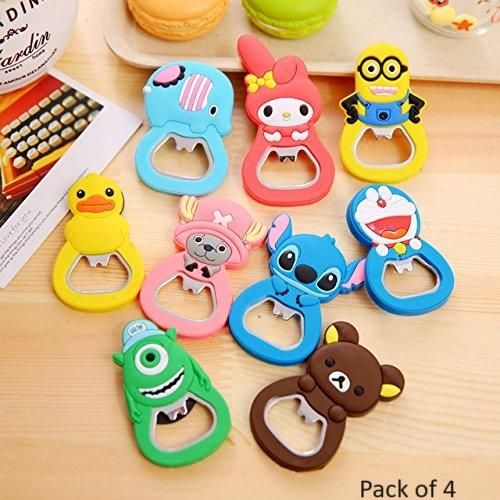 Cute Mini Silicon Bottel Opner (Pack of 4)