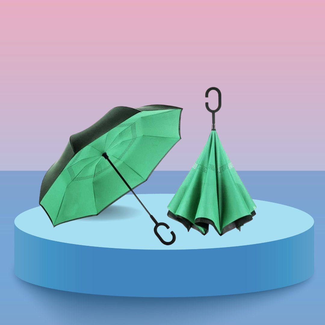 Double Layer Inverted Reversible Umbrella (Multicolor)