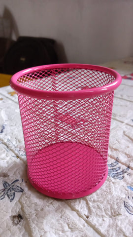 Metal Mesh Pen Holder for Desk (1 Pc): Pen Stand, Pencil Organizer, Stationery Storage - jugaad.shop