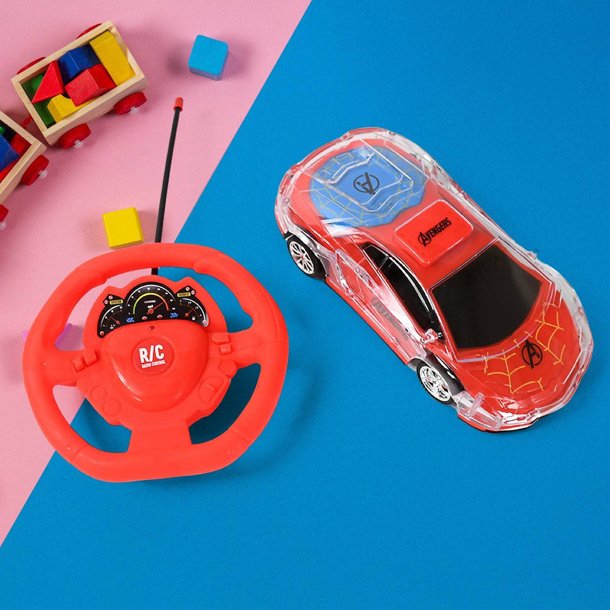 Plastic Remote Control Car, Remote Control Racing car with Two Function Backward and Forward. Handle Design Remote. Best Birthday Gift, Birthday Return Gift with Rechargeable Battery For Car - jugaad.shop