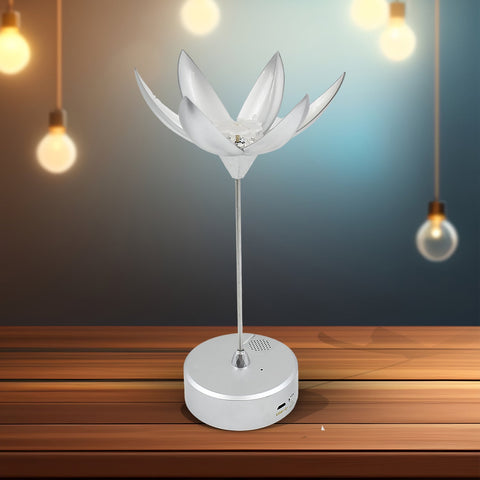 Lotus Flower Lamp with Music, Touch Open and Close, USB Rechargeable (1 Pc / Only One Color) - jugaad.shop