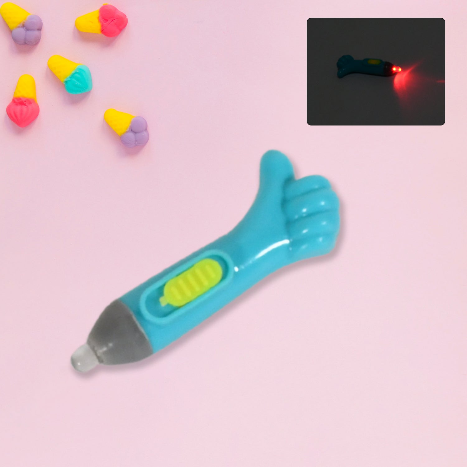 Thumb shaped light, lightning keychain, lightning toy, thumb shape LED light - jugaad.shop