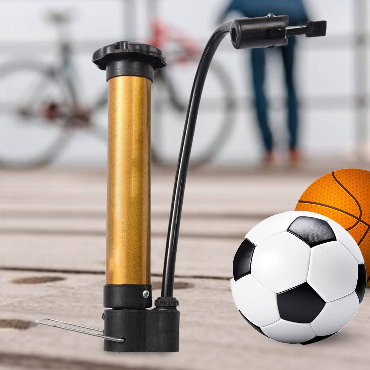 Hand Air Ball Pump, Metal Portable High Pressure Air Pump Mini Basketball Inflator for Balls, Basketball, Soccer, Volleyball, Football, Inflatable and More - jugaad.shop