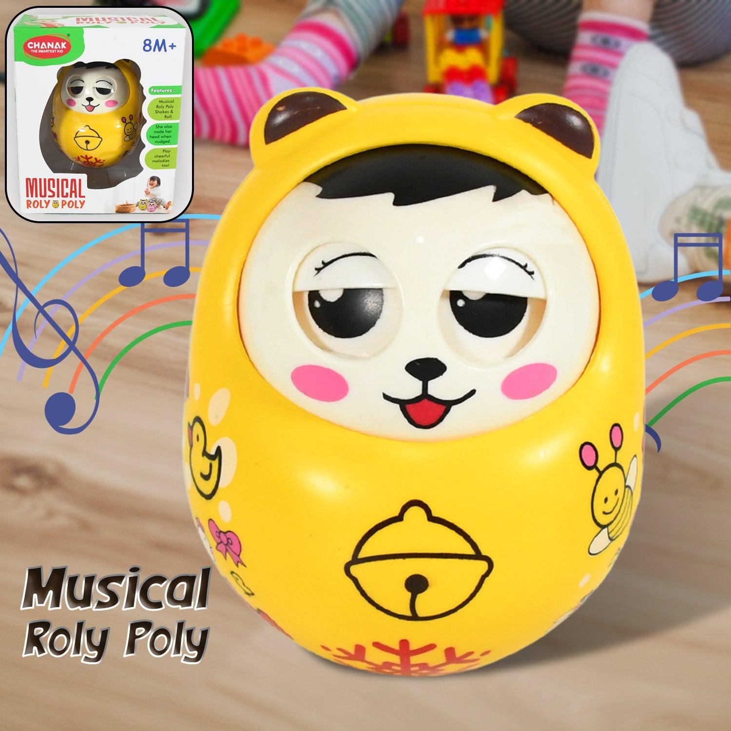 Musical Roly Poly Toys for Baby | Push and Shake Wobbling Toy with Music | Tumbler Doll Toy for Babies | Sound Balancing Doll Toys for Baby Boys, Girls 8+ Months Multicolor (1 Pc) - jugaad.shop