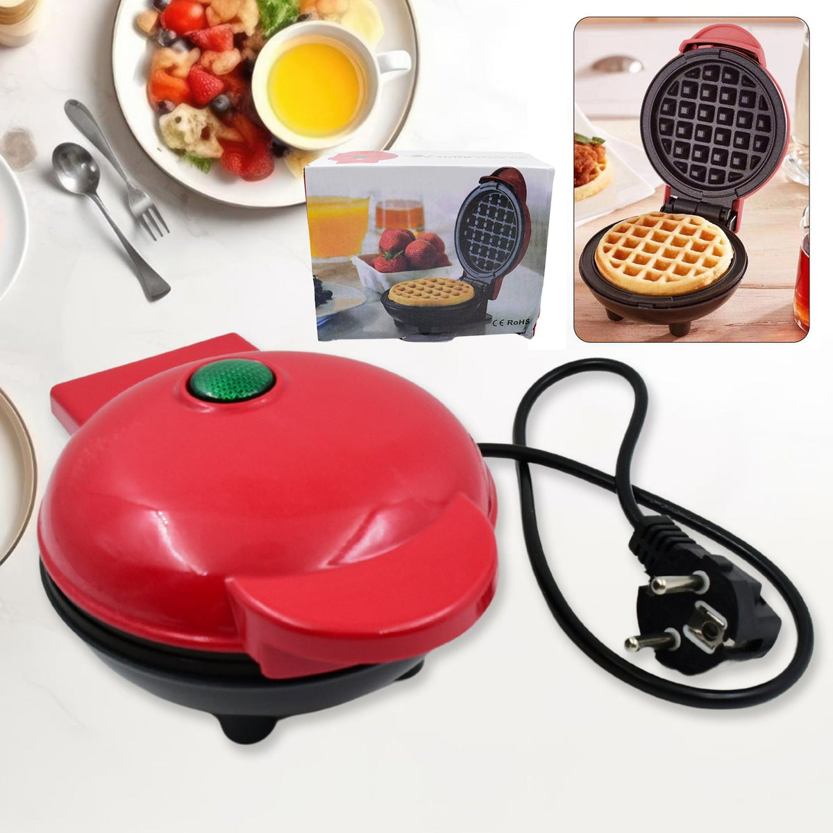 Mini Waffle Maker Machine Waffle Iron Home Appliances Kitchen Gift Easy To Clean, On-Stick Surfaces, Perfect Breakfast, Dessert, Sandwich, Pan Cakes, Paninis / Other Snacks Machine - jugaad.shop