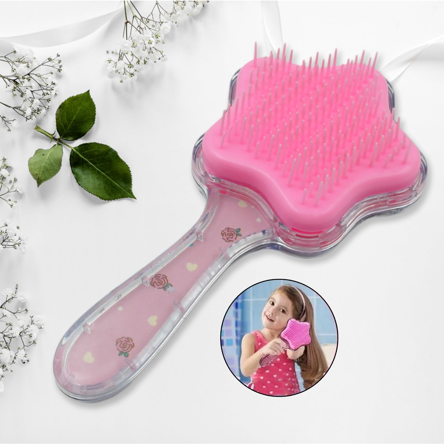 Cartoon Hair Brush Massage Shower Comb Blur Wet Salon Hair Brushes Hair Styling Tools, Glitter Comb, Soft & Smooth Brush, Mermaid Brush For Kids Return Gifts For Kids (1 Pc ) - jugaad.shop