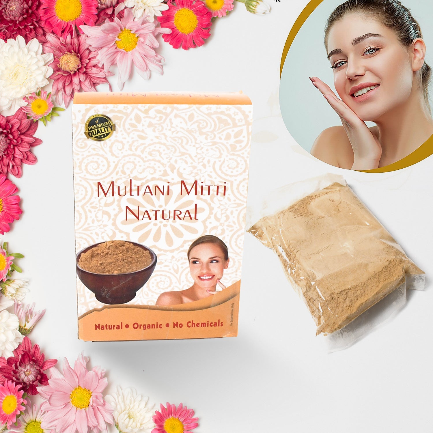 80gram Herbal Tan Removing Multani Mitti Face Pack For Skin Care Age Group - jugaad.shop