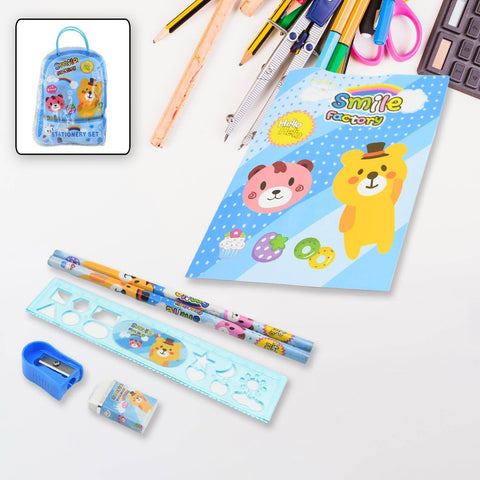 Stationery Kit for Kids - Stationery Set, Includes Wooden Pencil, Sharpener, Pencil and Eraser Set, Birthday Return Gift for Kids, Boys, Girls, 2 Pencil, 1 Scale, 1 Notebook,1 Sharpener, 1 Eraser & With Zip Bag (6 Pcs Set) - jugaad.shop