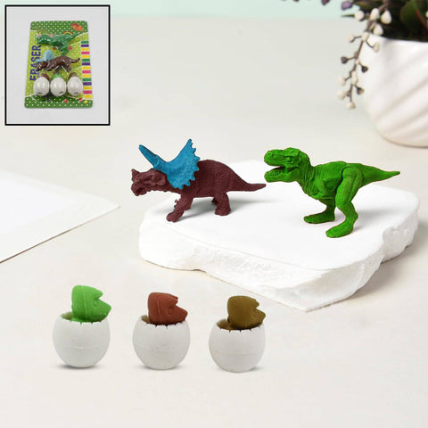 Dinosaur Shaped Erasers & Egg shape Eraser for Kids, Dinosaur Erasers Puzzle 3D Eraser, Mini Eraser Dinosaur Toys, Desk Pets for Students Classroom Prizes Class Rewards Party Favors (5 Pcs Set) - jugaad.shop