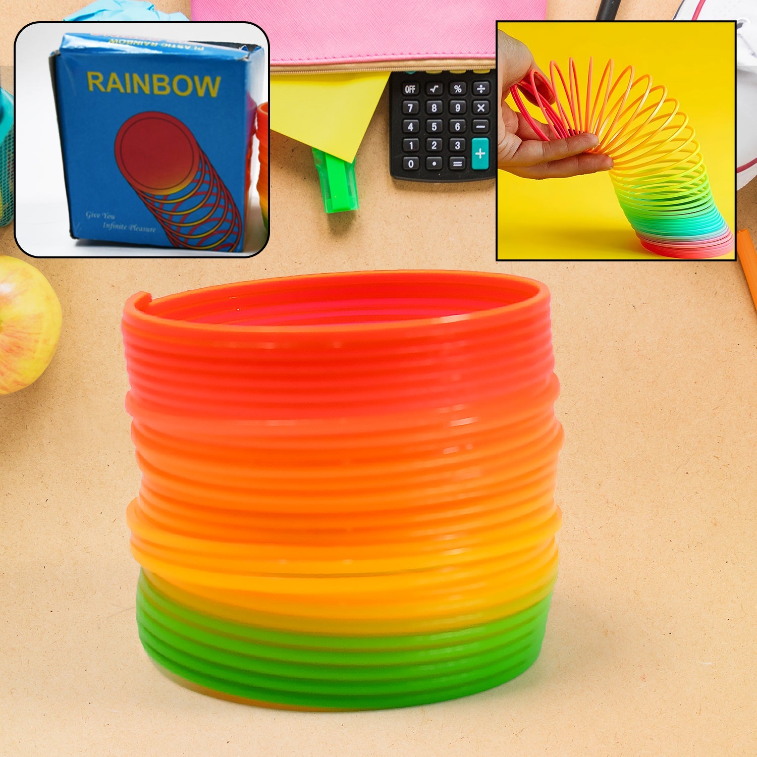 Rainbow Spring, Rainbow Spring Toys, Slinky, Slinky Spring Toy, Toy for Kids, for Kids Adults of All Age Group, for Birthdays, Compact and Portable Easy to Carry (1 Pc) - jugaad.shop