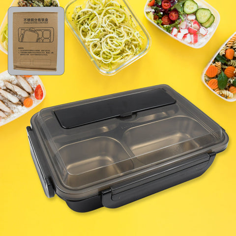 4 Compartment Insulated Lunch Box Stainless Steel |Tiffin Box for Boys, Girls, School & Office Men for Microwave & Dishwasher & Freezer Safe Adult Children Food Container (1 Pc) - jugaad.shop