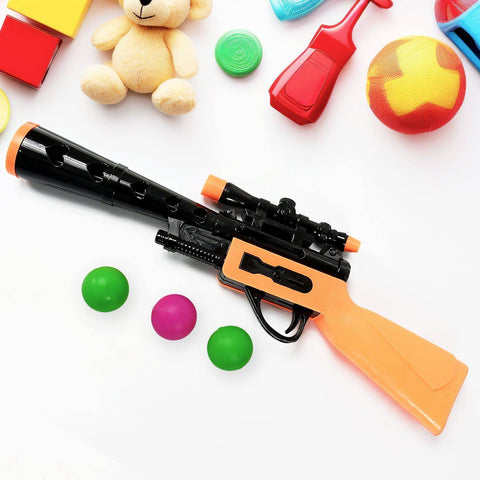 Manual Big Shooting 3 Ball Gun Toy shoot super ping pong gun for kids, Plastic Balls Shooting Gun Toys For Boys Kids High Quality Gun - jugaad.shop