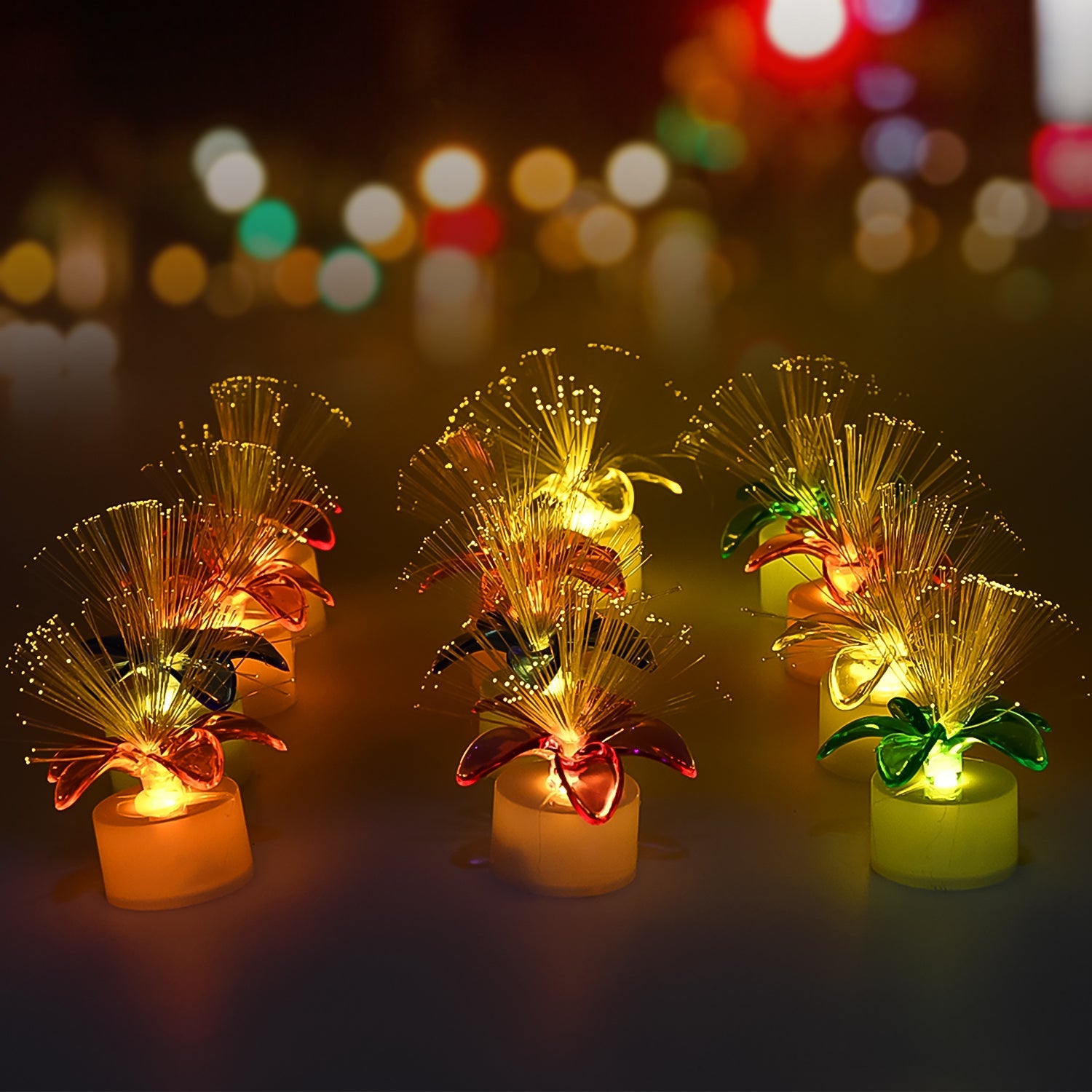 Fiber Optic Light, Mini Color Change LED Table Centerpieces, Light Up Candle - Pack of 12 - jugaad.shop