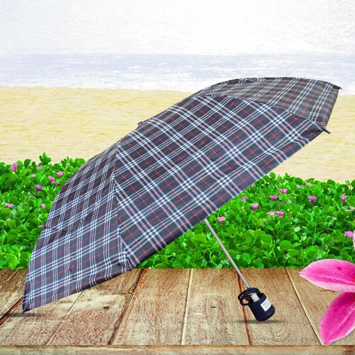 3-Fold Sun & Rain Protective Solid Foldable Umbrella, (1 Pc) - jugaad.shop