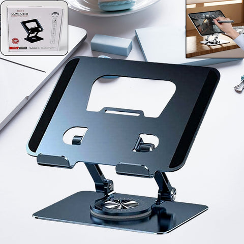 Aluminum Alloy 360°Rotating Bracket, Adjustable Laptop Stand, Portable Foldable Ergonomic Laptop Support - jugaad.shop