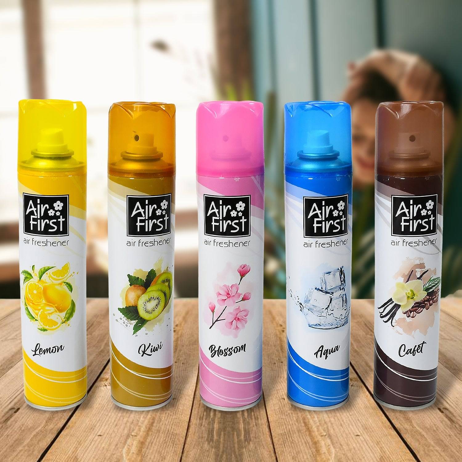 Air Freshener  | Used In Office, Home, Hotels, Banquets, Carpet Etc, Room Spray Air Freshener, Mix Fragrance Lemon, Kiwi, Blossom, Aqua, Cafet (300 Ml Approx / 1 Pc) - jugaad.shop