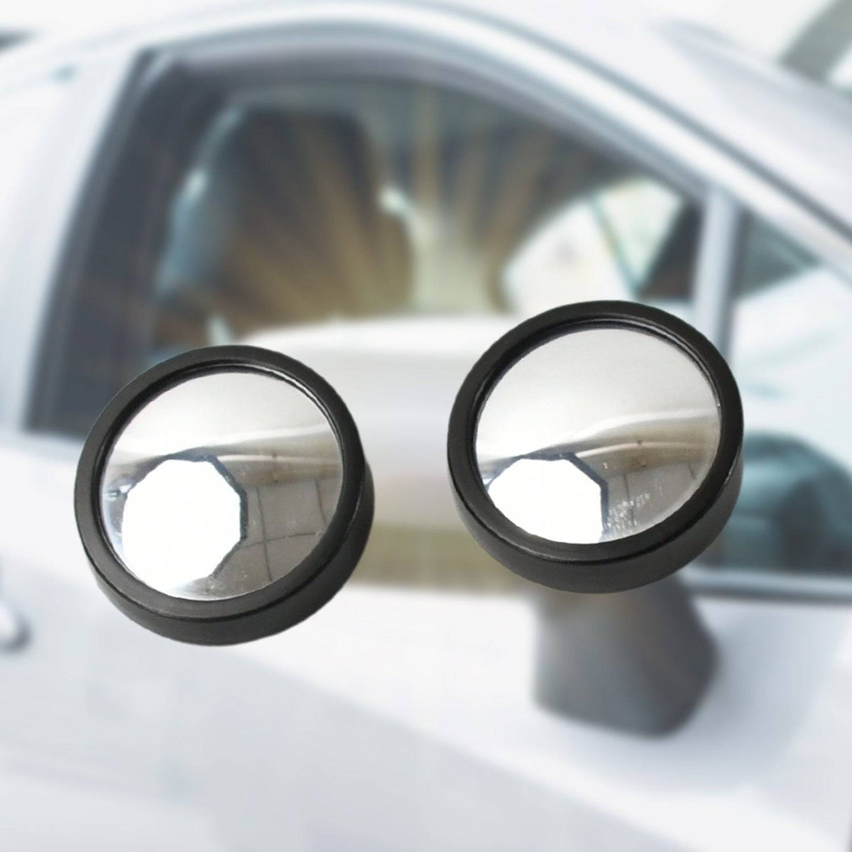 Car Blind Spot Side Mirror Round HD Glass Blindspot Mirror Convex Rear View Mirror, Car Mirror Accessories Suitable to All Cars, Frameless Design (2 Pcs Set) - jugaad.shop