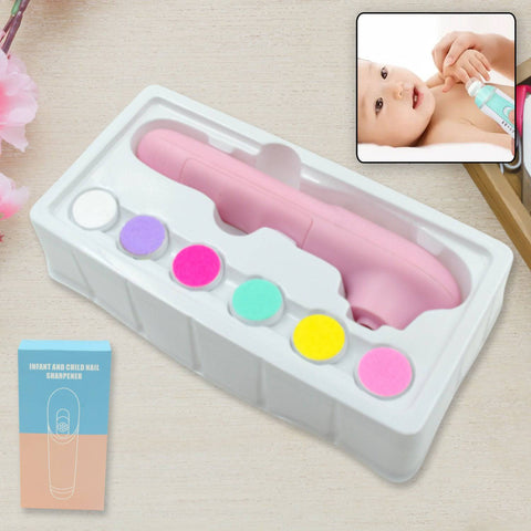 6 in1 Electric Manicure Nail Sharpener for Babies and Children Baby Nail Cutter Manicure with 6 Grinding Heads, Electric Baby Nail File Electric Nail Clipper Toddler Nail Scissors Dropshipping - jugaad.shop