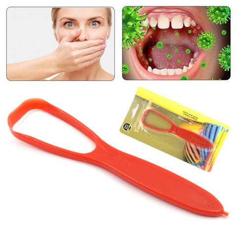 Plastic Tongue Cleaner For Kids & Adults | Tongue Scraper For Bad Breath, Maintain Oral Hygiene for Daily Use | for Fresh Breath & Bacteria Removal | Improved Taste Plastic With Handle Tongue Cleaner (1 Pc ) - jugaad.shop