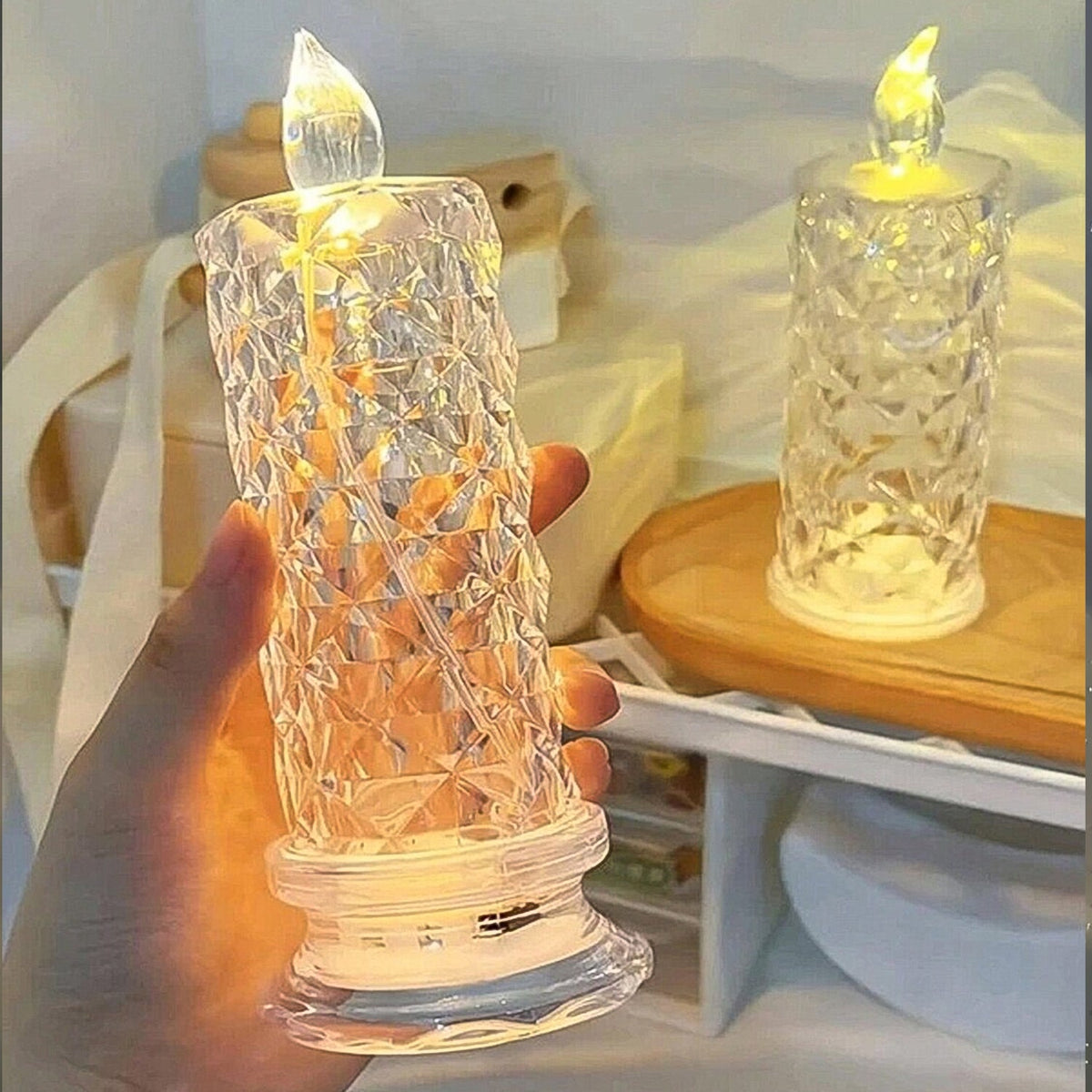 Rose Candles for Home Decoration, Crystal Candle Lights - jugaad.shop