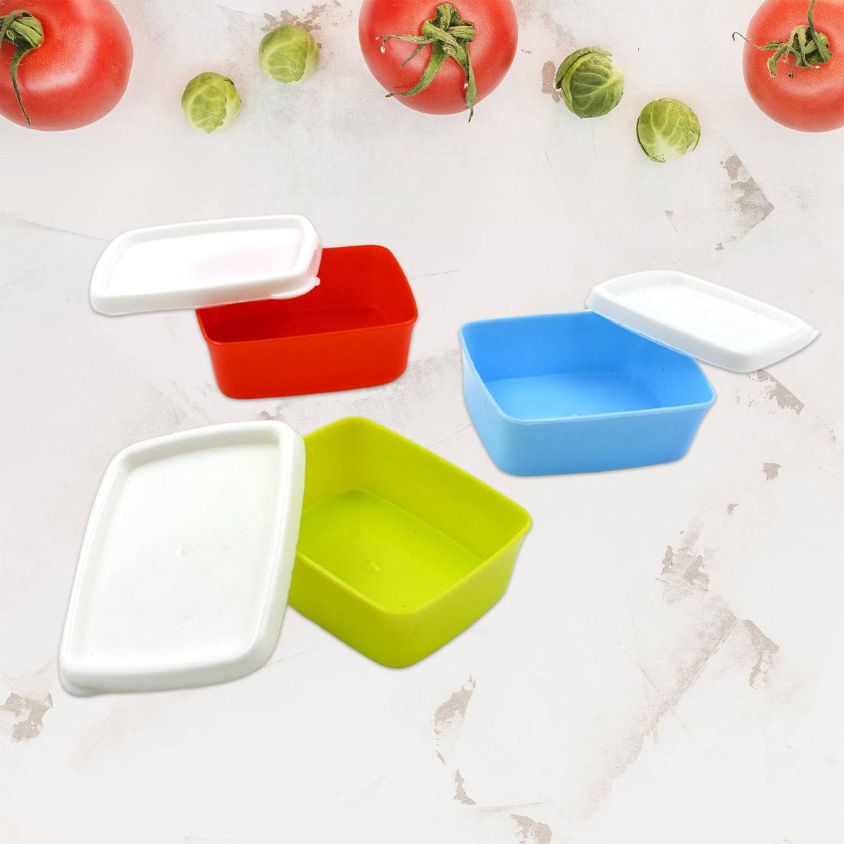 Plastic Airtight Containers Set, Small Plastic Container Set, Rectangular Plastic Food, Pickle, Fridge Containers Multicolor Kitchen Storage Container (3 Pcs Set) - jugaad.shop