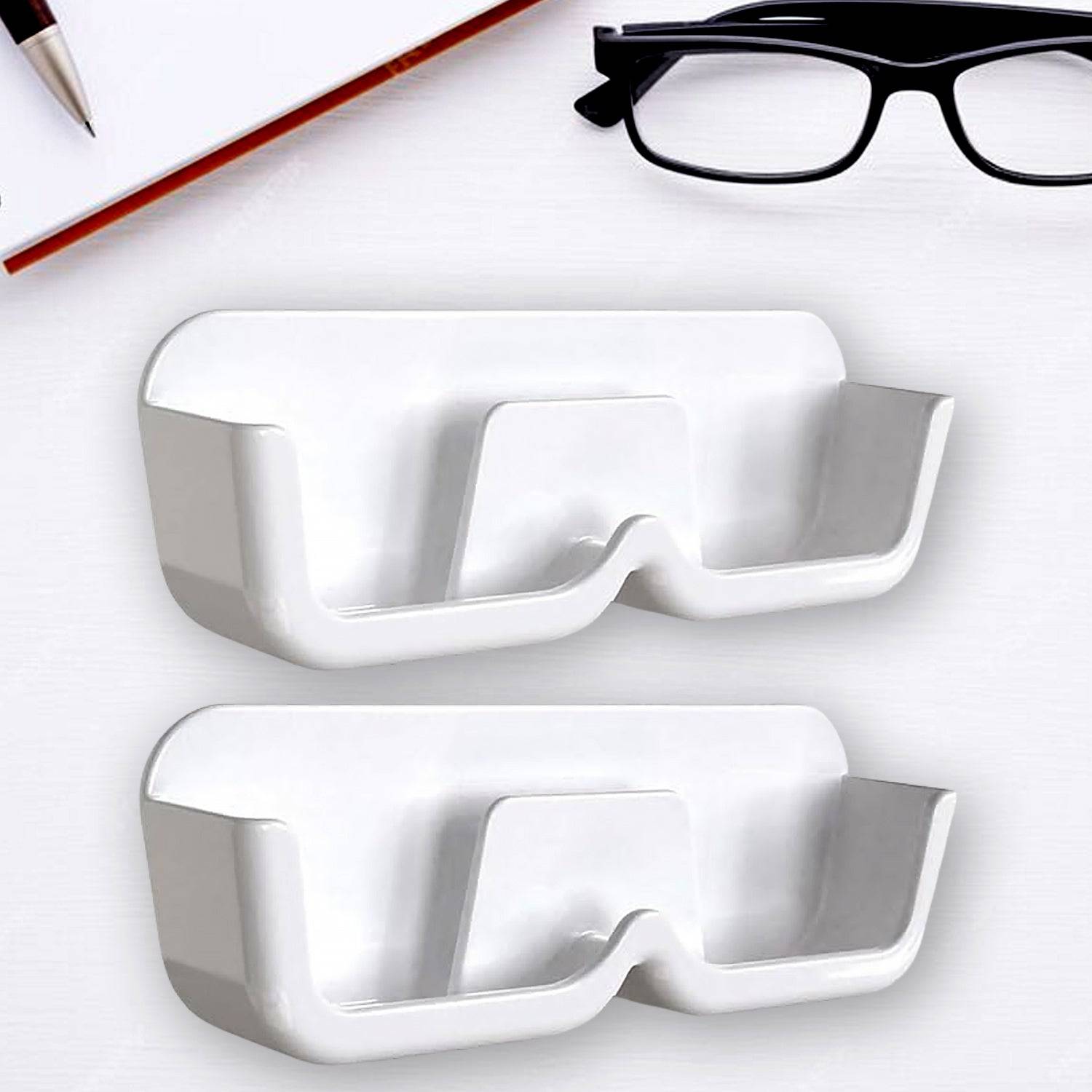 Wall Mount Sunglass Organizer Simple Space Saving Glasses Storage Box Eyewear Stand Holder for Showcase Bedroom Apartment With 2 pc Double Sided Adhesive Sticker (2 Pcs Set) - jugaad.shop