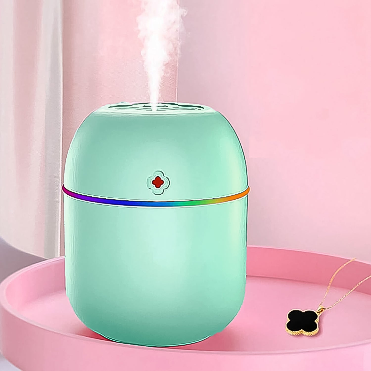 Portable Lighting Mini Humidifier, USB Personal Desktop Air Humidifier for Baby Bedroom Travel Office Home with Light, Cool Mist Humidifier, Essential Oil Diffusers, Cool Mist Humidifiers (250 ML) - jugaad.shop