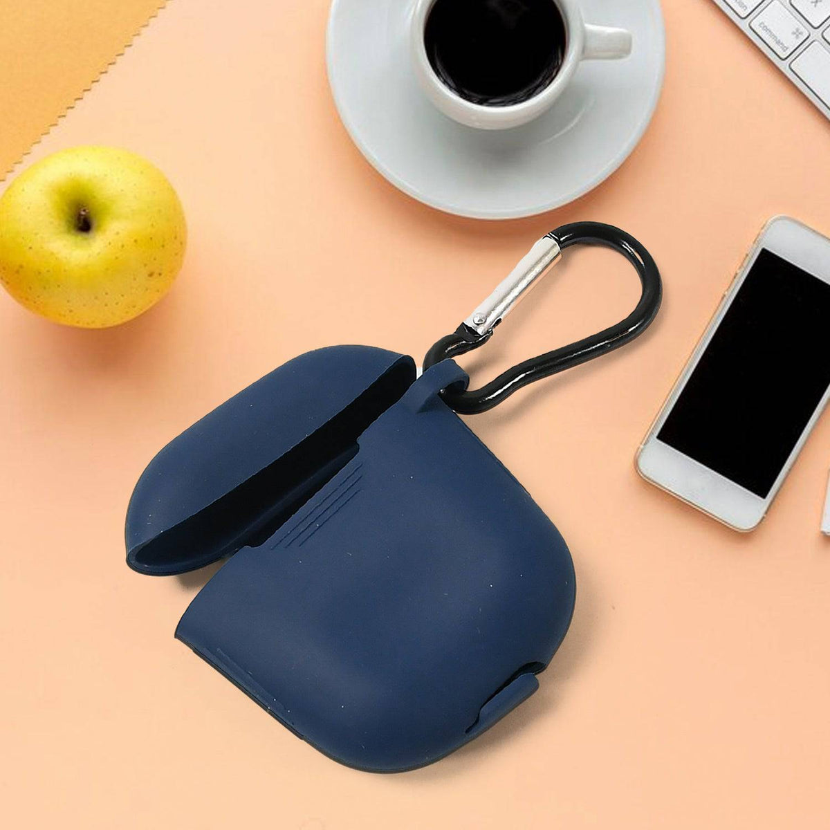 Silicone Shockproof Protection Wireless Headphones Carrying Box Cover with Metal Keychain - jugaad.shop