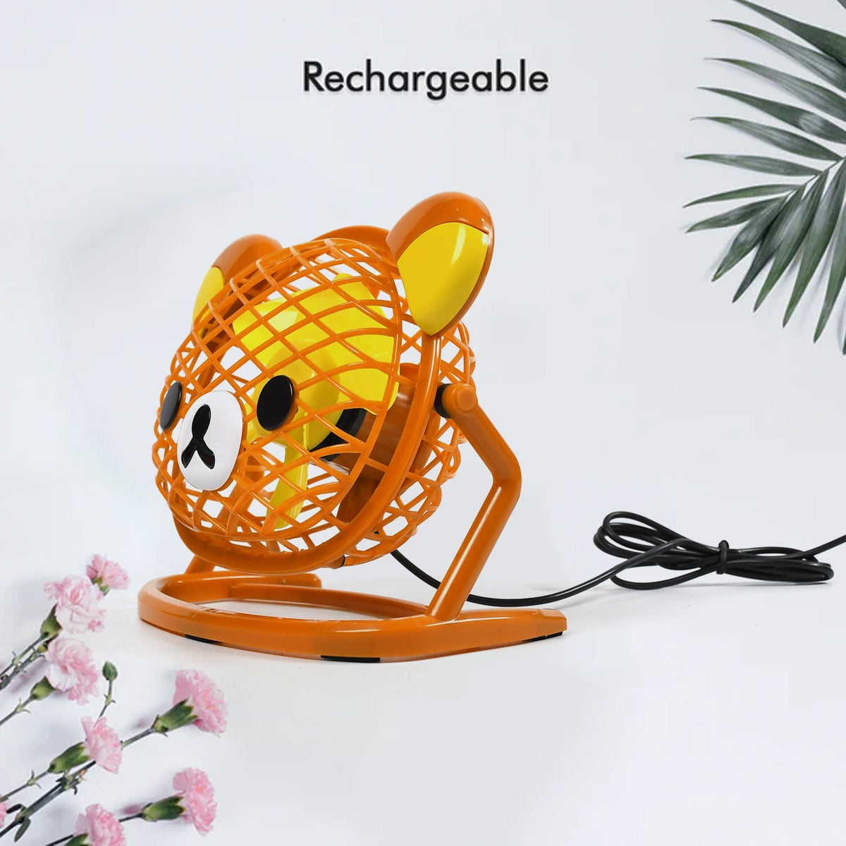 TEDDY BEAR PORTABLE FAN ADJUSTABLE USB FAN SUITABLE FOR HOME , OFFICE , CAR, & MULTI USE FAN - jugaad.shop