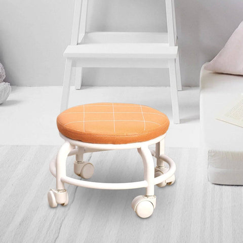 Roller Seat Stool Low Height Rolling Stool Multifunctional Small Household Movable Mini Stool Pulley Wheel Stool for Garage Home Library (1 Pc) - jugaad.shop