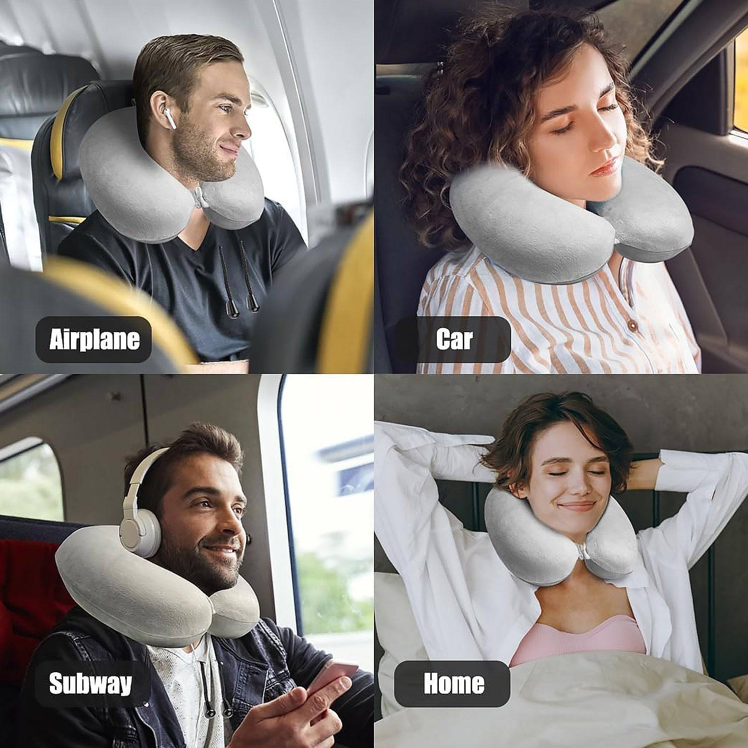 Soft Neck Pillow for Car, Home, Airplane Travel, Travel Neck Pillow for Sleeping & Travel Essentials for Neck Rest Multipurpose Comfortable Head Rest Neck Holder Pillow (1 Pc) - jugaad.shop