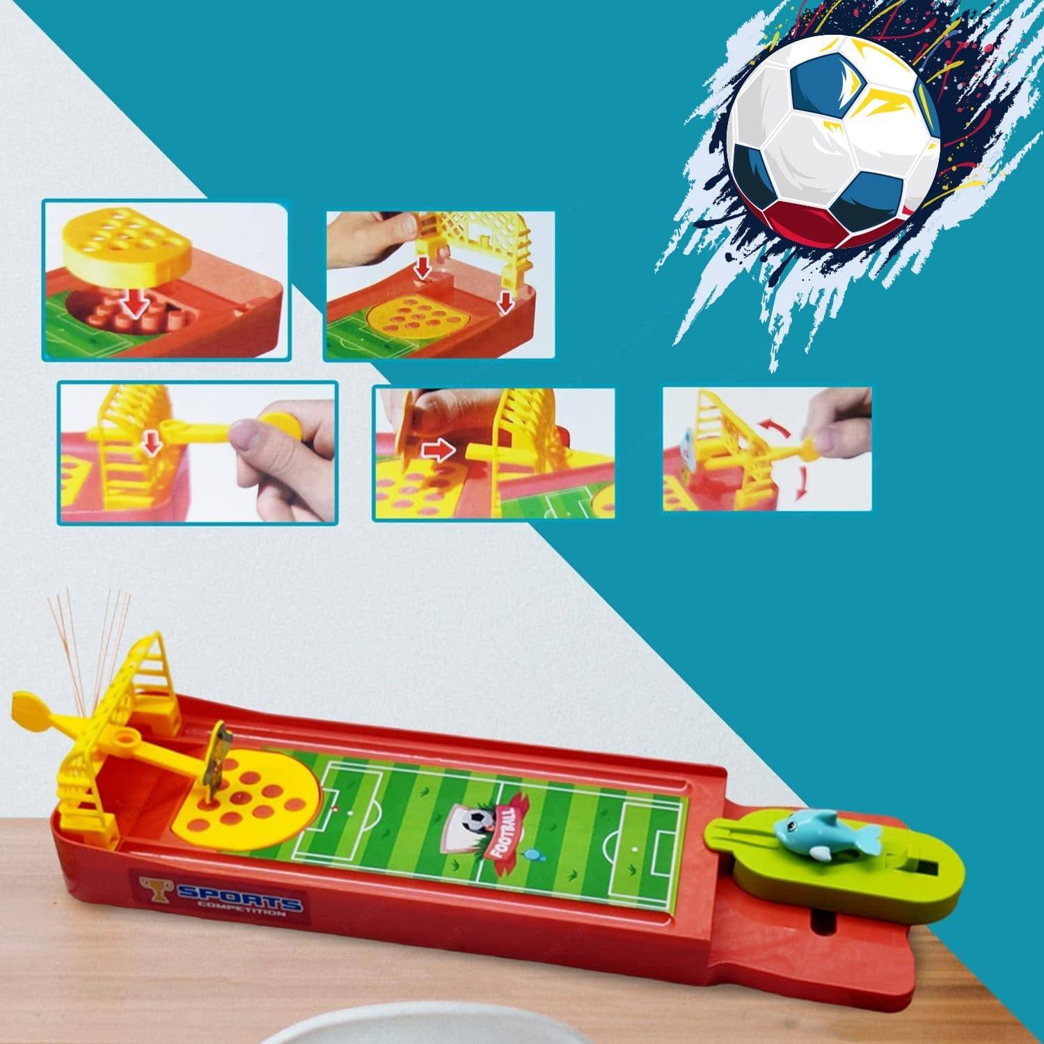 Mini Table Top Finger Football Game for Kids-Desktop Game for Kids & Adults, Fun Indoor Finger Bowling Game for Boys & Girls, Family Board Game - jugaad.shop