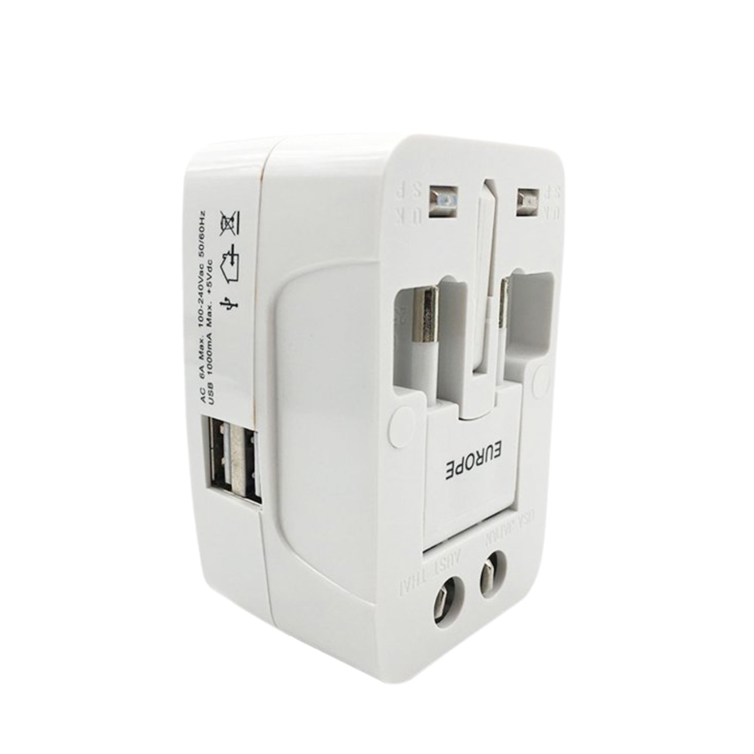 All-in-One Universal Worldwide Travelling AC Adaptor Plug (AU / UK / US / EU) International Power Charger Electric USB Power Plug Socket Adapter Converter (1 Pc) - jugaad.shop