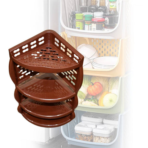 Multi Purpose Plastic Corner Rack a Stylish Storage Shelf for Kitchen / Living Room / Bathroom (1 Pc / 3 Layer ) - jugaad.shop