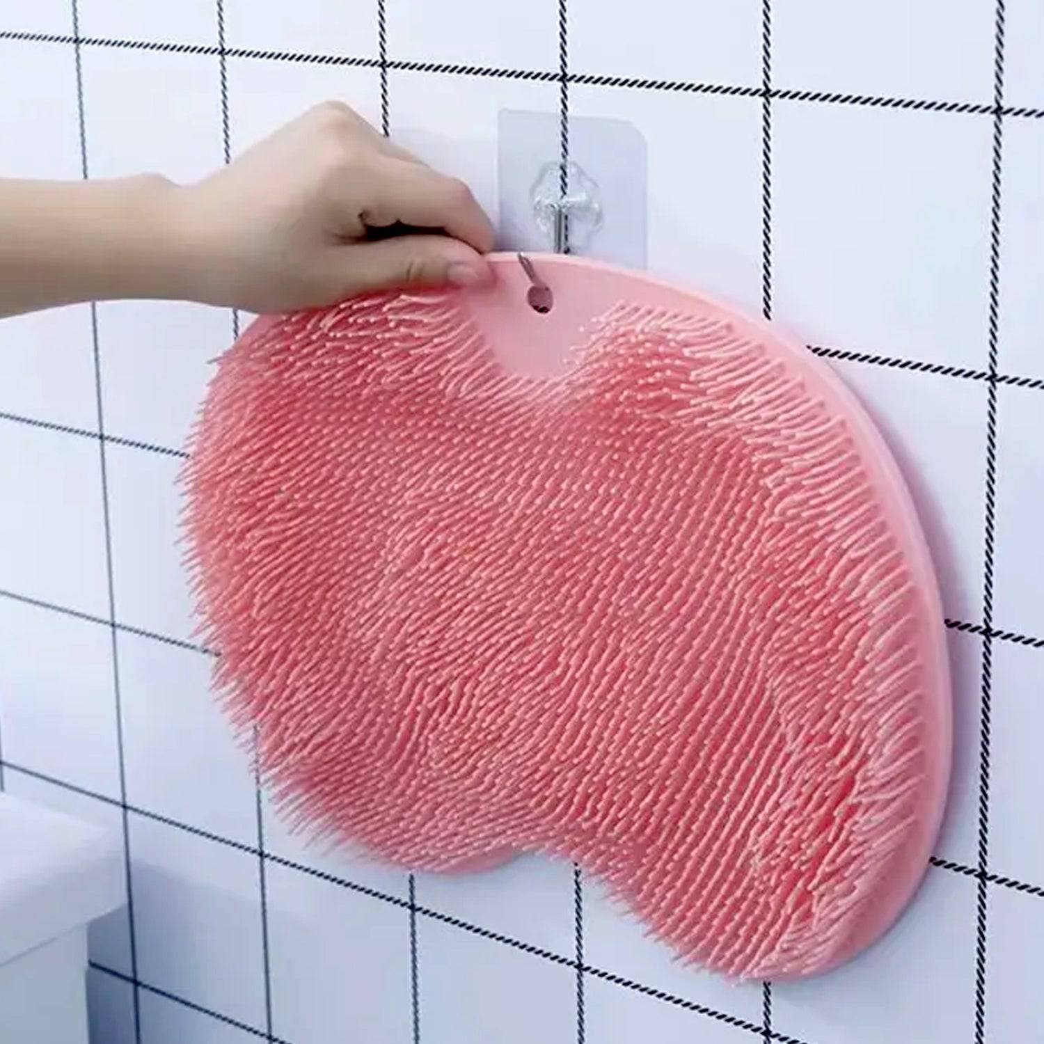 Silicone Bath Massage Cushion with Suction Cup, Shower Foot Scubber Brush Foot Bath Mat Scrubber, Anti-Slip Exfoliating Dead Skin Massage Pad Lazy Wash Feet Bathroom Mat - jugaad.shop