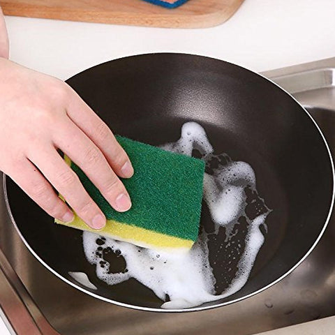 Kitchen Cleaning Tool Set Microfiber Kitchen Utensils High Performance Scouring Sponge Set Dish Sponge, Stainless Steel Scouring Pad (6 Pcs Set) - jugaad.shop