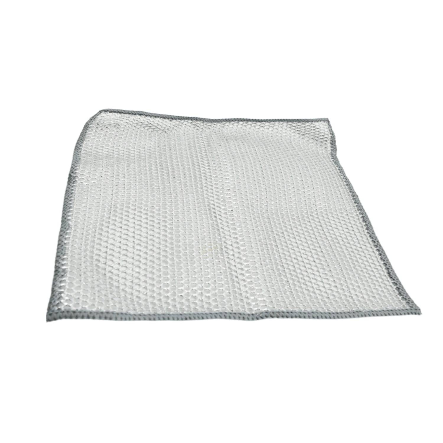 Double-Sided Multipurpose Microfiber Cloths, Stainless Steel Scrubber, Non-Scratch Wire Dishcloth, Durable Kitchen Scrub Cloth (1 Pc / 20 x 20 Cm) - jugaad.shop