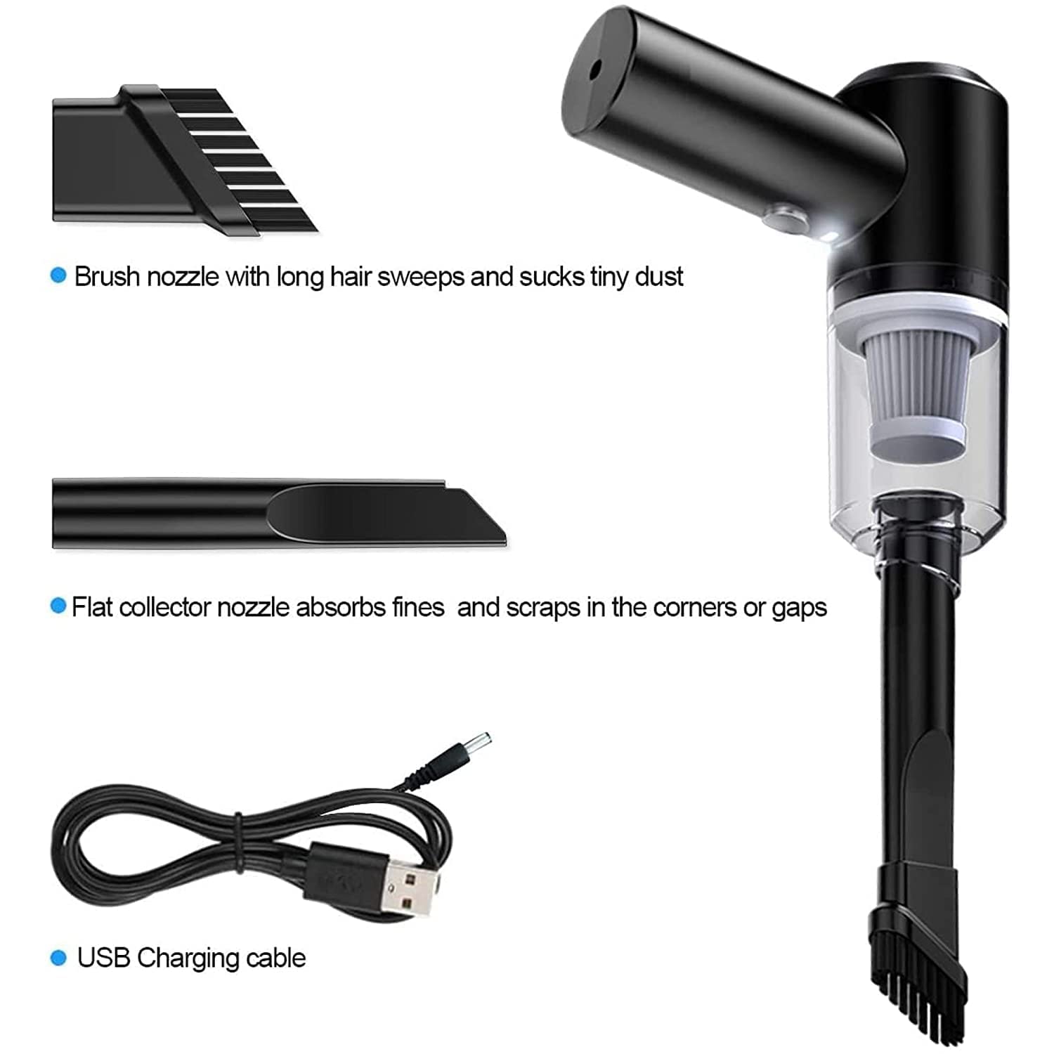 Vacuum Cleaner Dust Collection  2 in 1 Car Vacuum Cleaner 120W High-Power Handheld Wireless Vacuum Cleaner Home Car Dual-use Portable USB Rechargeable - jugaad.shop