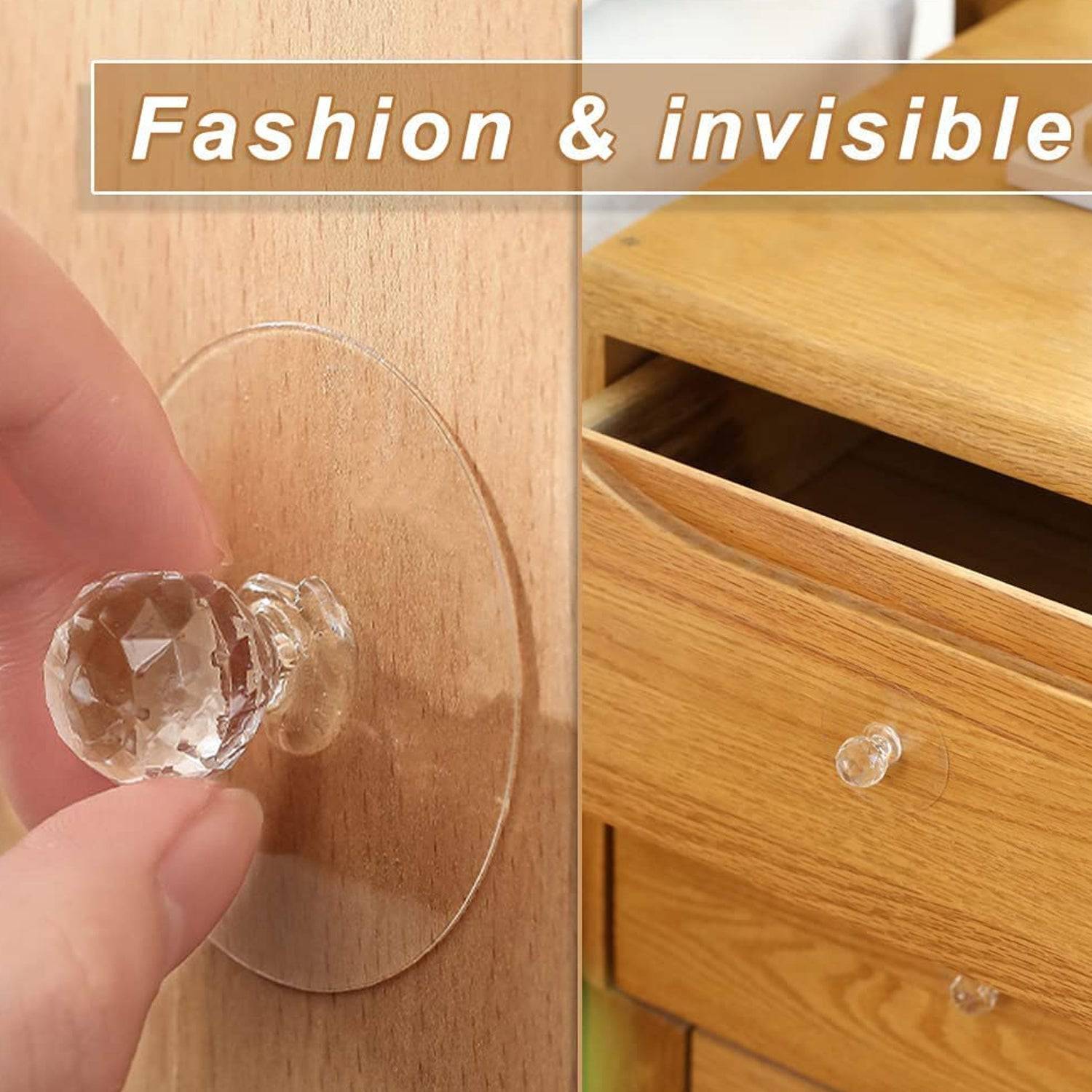 Clear Cabinet Drawer Knobs / Hook, Diamond Crystal Shaped Pulls Handles for Wardrobe, Kitchen, Cupboard, Bathroom Dresser, Furniture Door Window (1 Pc) - jugaad.shop