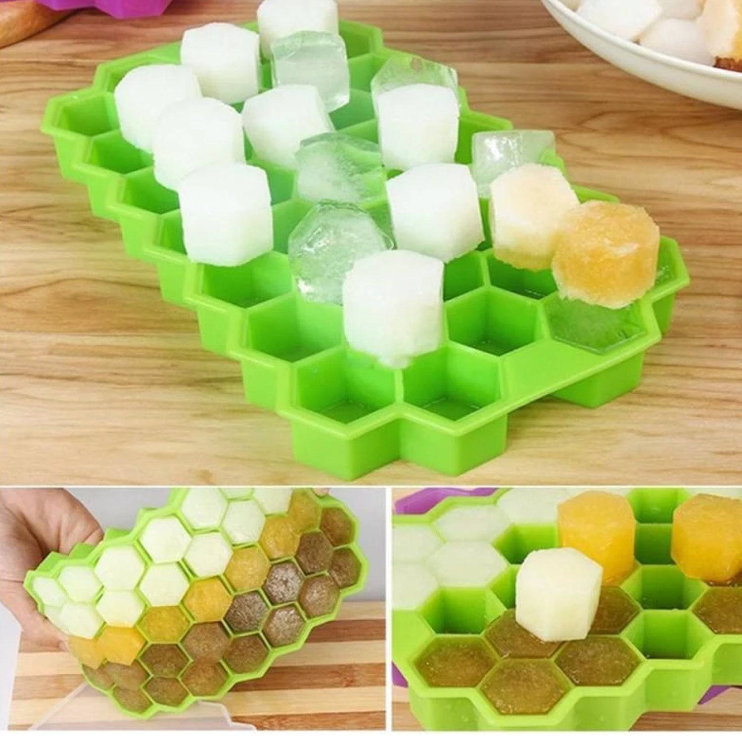 Silicone Ice Cube Trays 32 Cavity Per Ice Tray [Multi color] - jugaad.shop