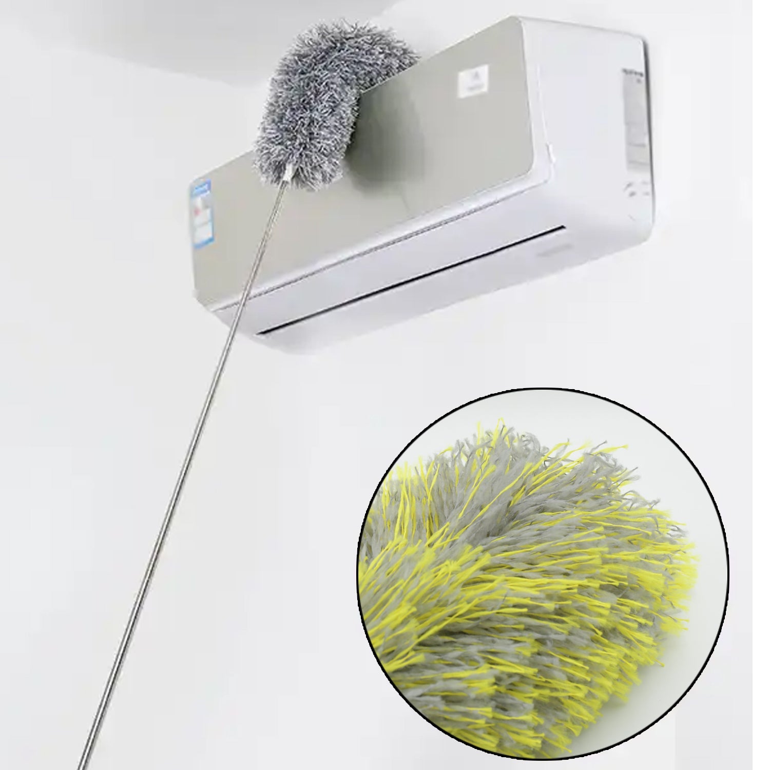 Long Handle, Microfiber Duster for Cleaning, Microfiber Hand Duster Washable Microfiber Cleaning Tool Extendable Dusters for Cleaning Office, Car, Computer, Air Condition, Washable Duster (62Cm) - jugaad.shop