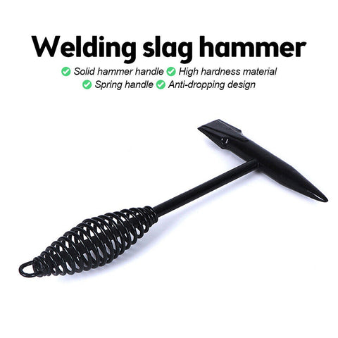 Welding Slag Removal Tool Chipping Hammer with Coil Spring Handle, Mufti Functional for Cleaning Removing Slag Industrial Weld Slag Spatter Removal Tool Welding Hammer, for Machinery Electrician (1 Pc ) - jugaad.shop