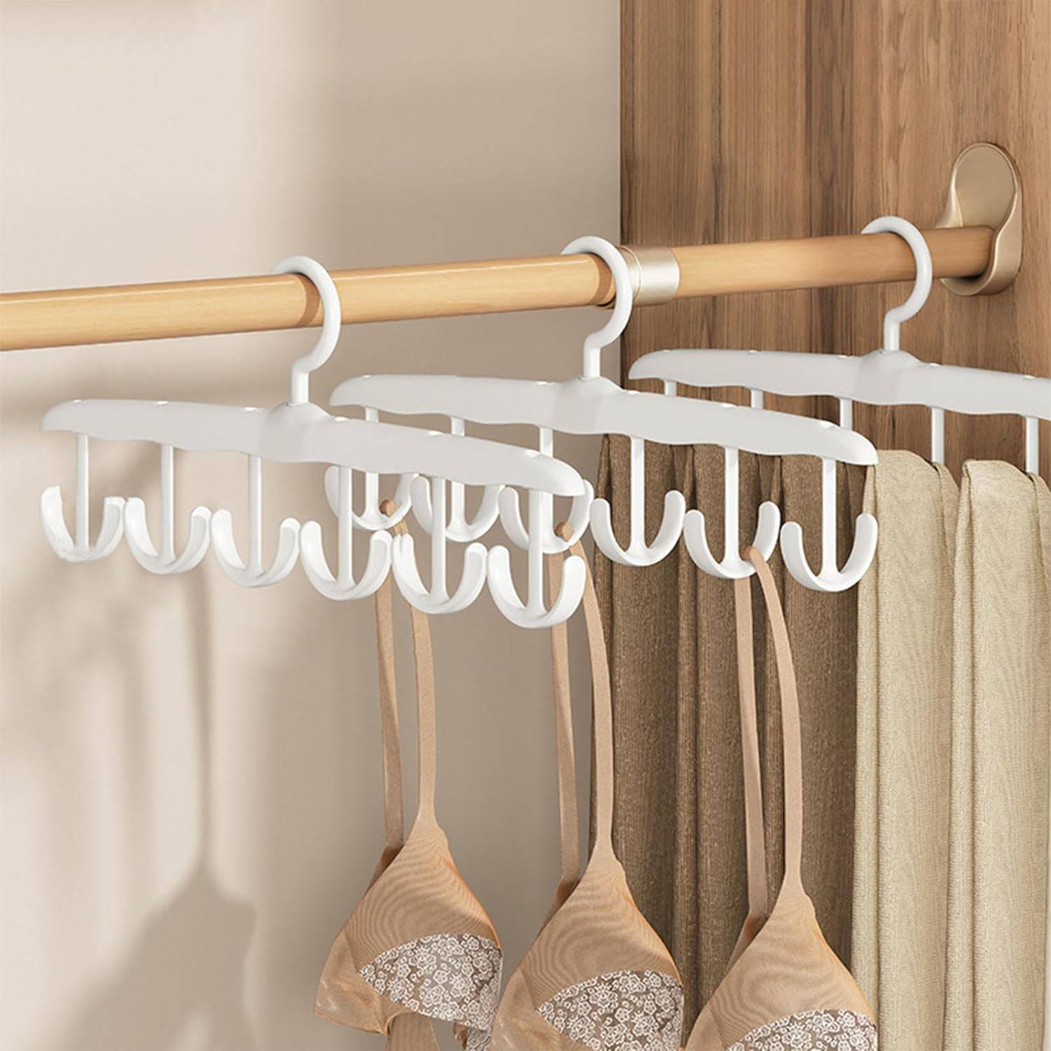 Tank Top Hanger, 12-Hook Space Saving Hanger, Capacity Rotatable Wood Space Saving Hanger Closet Organizers and Storage for Dorm & Apartment for Tank Top - jugaad.shop