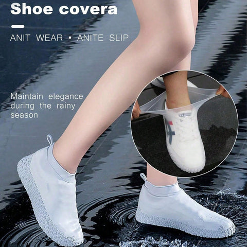 Non-Slip Silicone Rain Reusable Anti skid Waterproof Fordable Boot Shoe Cover (Large Size / 1 Pair / Mix Color) - jugaad.shop