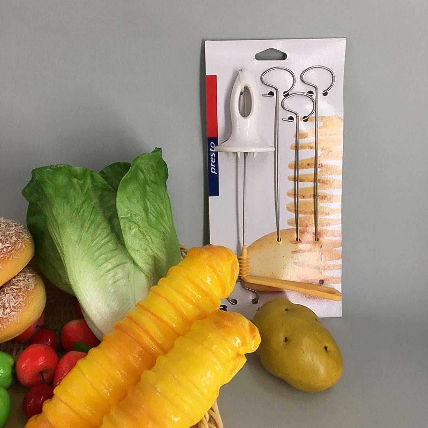 1 Set Potato Spiral Cutter, Potato Twister (4 Spits) - jugaad.shop