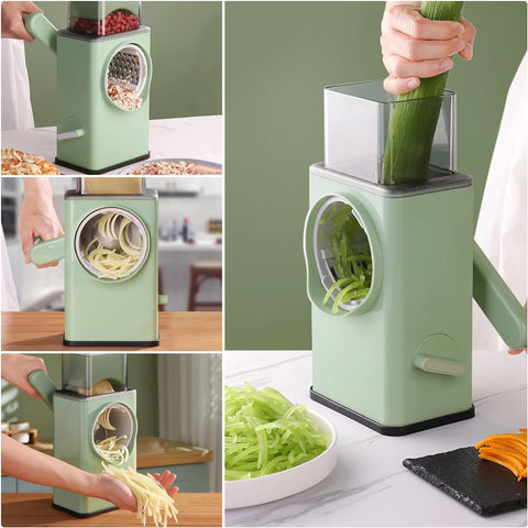 Stainless Steel Vegetable Chopper with 6 Blades - Kitchen Mandoline Slicer - jugaad.shop