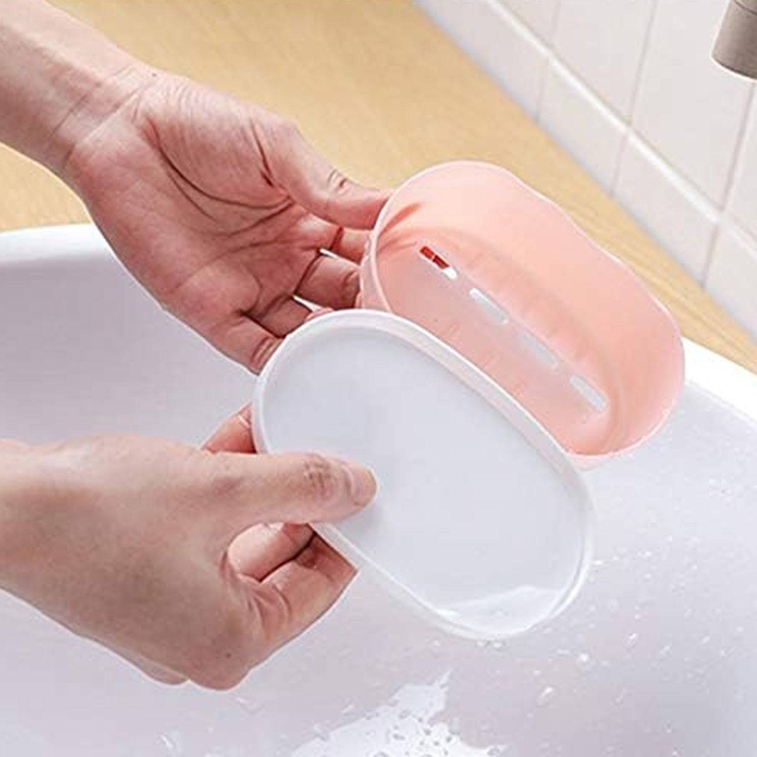 Soap Container, Soap Box Household Kitchen and Bathroom Can Use PP Material Drain Box Double Soap Dish, for Bathroom Shower Home Outdoor Camping (1 Pc) - jugaad.shop