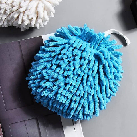 Hand Towels for Bathroom, Kitchen Hand Towel Hand Dry Towels Absorbent Soft Hanging Hand Bath Towels Microfiber Plush Chenille Hand Towel Ball Machine Washable Bathroom with Loop (1 Pc) - jugaad.shop