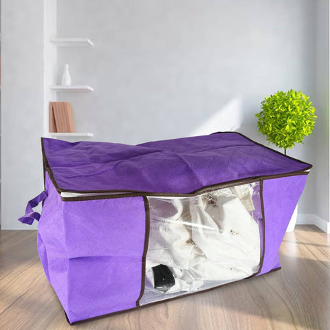 Clothing storage bag with zipper, non-woven storage bag for storing the clothes and sarees. - jugaad.shop