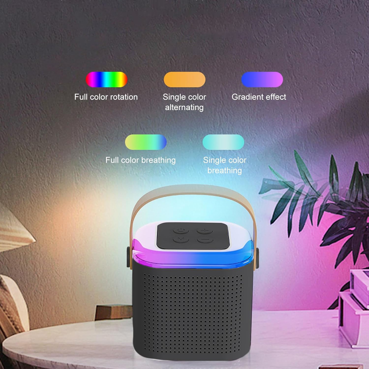 Wireless Speaker Microphone Set, RGB Light Support Memory Card PortableKaraoke Machine Perfect  for Travel TV - jugaad.shop